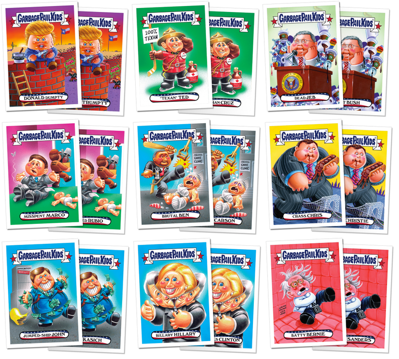 Illustration for article titled You’ve Only Got 24 Hours to Buy These Donald Dumpty and Batty Bernie Garbage Pail Kids Cards